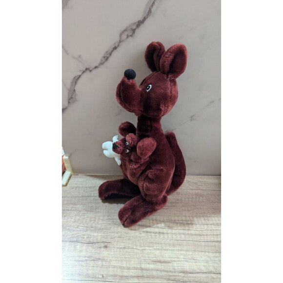 Kangaroo & Joey Plush Toy Brown 14" By Mardi Gras Plush stuffed animal - Picture 7 of 10